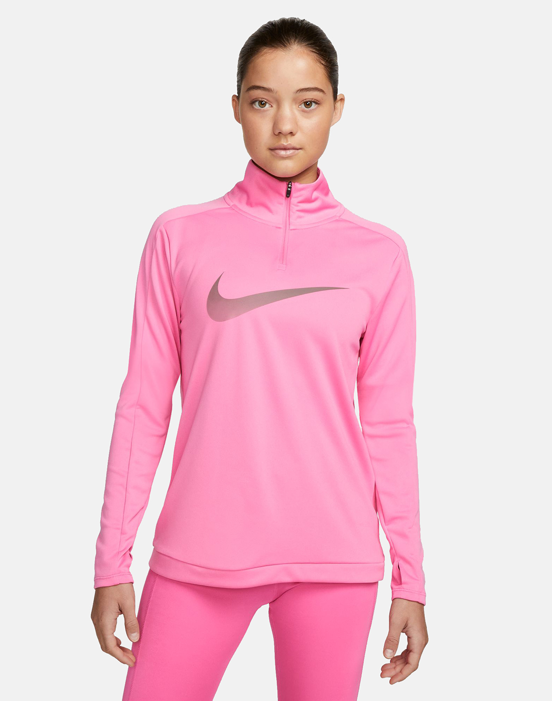 Nike Women's 1/4-Zip Long-Sleeve Running Mid Layer - Pink | Life Style ...