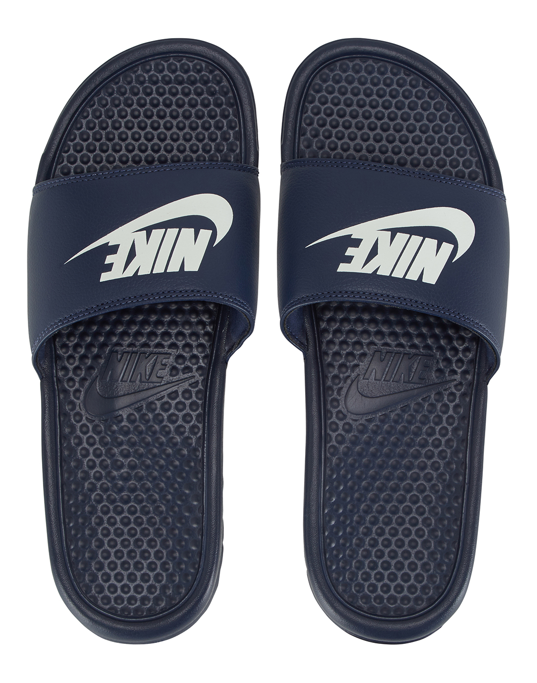 navy nike slides