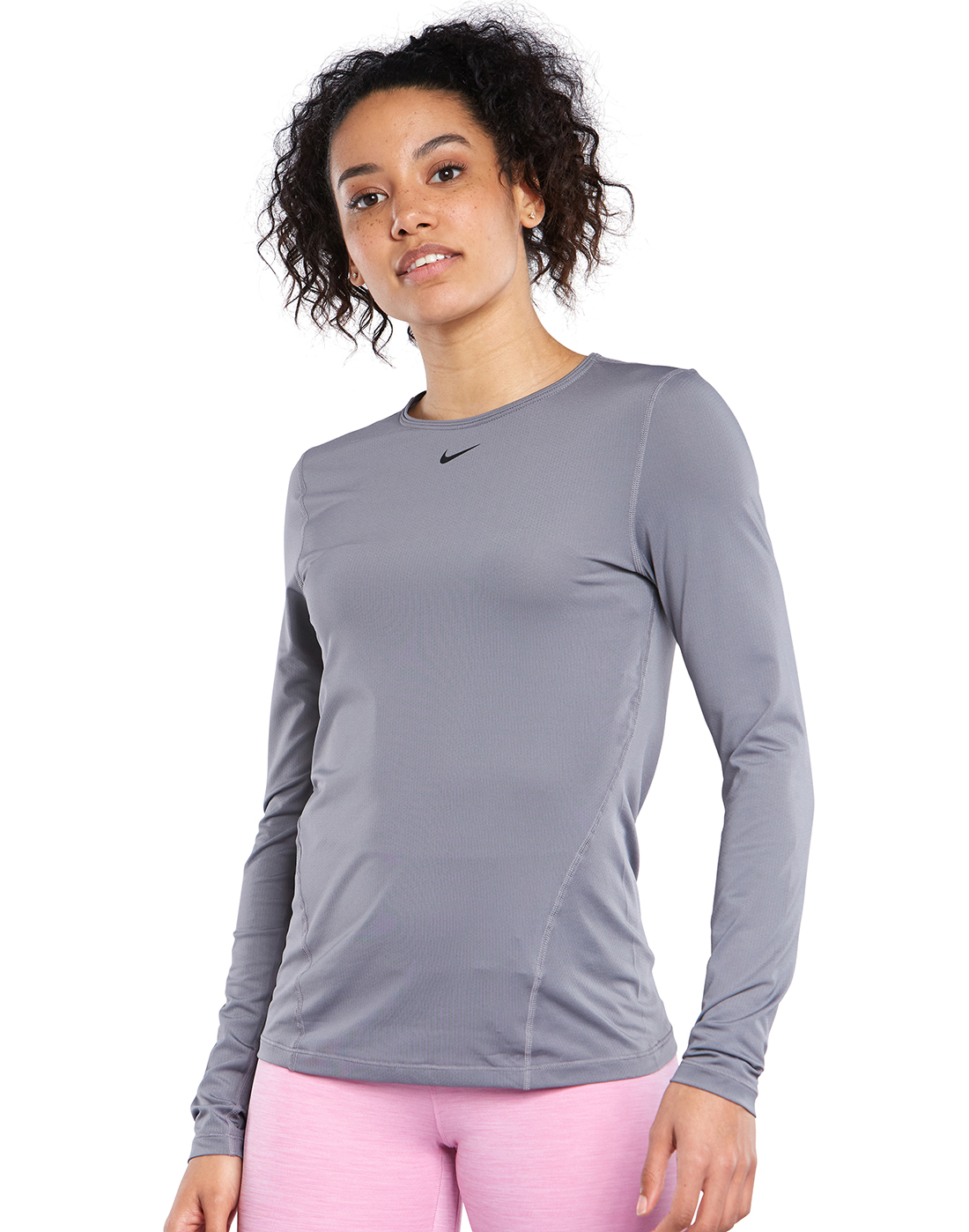 Nike Womens Pro Long Sleeve T-shirt - Grey | Life Style Sports IE