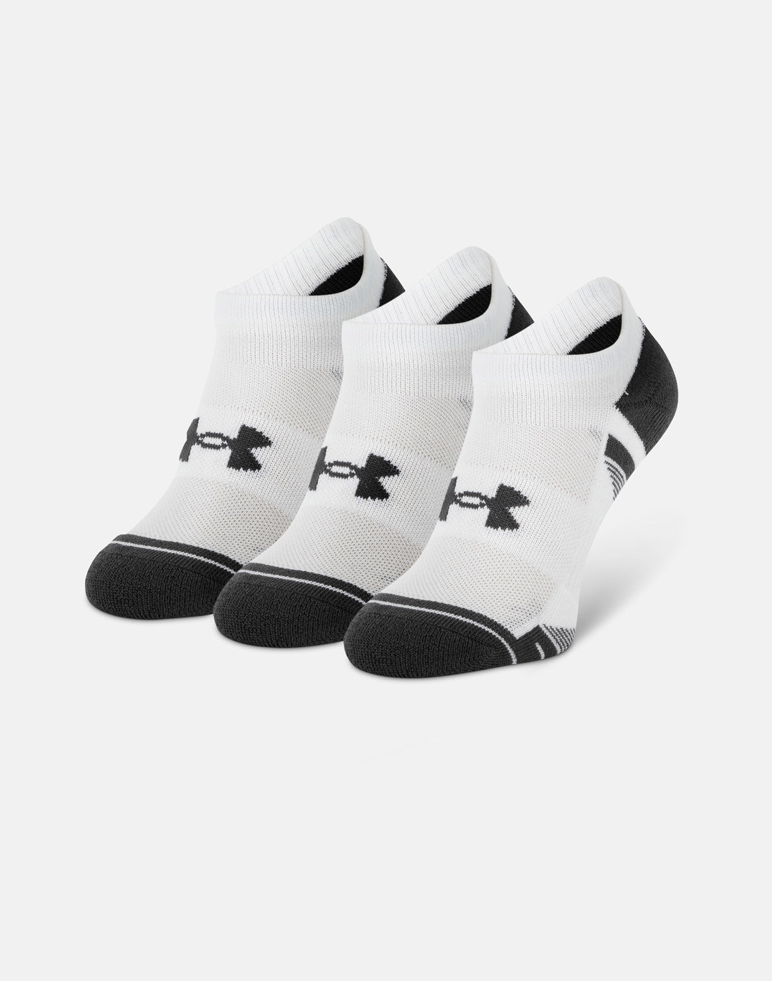 Under Armour Mens Tech 3 Pack No Show Socks - White | Life Style Sports IE