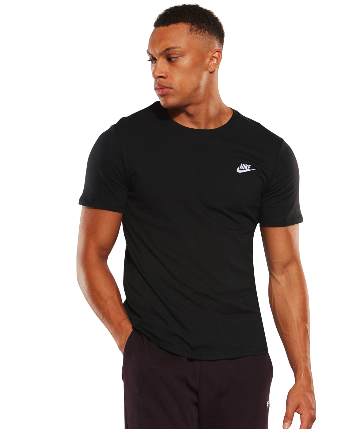 Nike Mens Embroidered Club Tee | Black | Life Style Sports