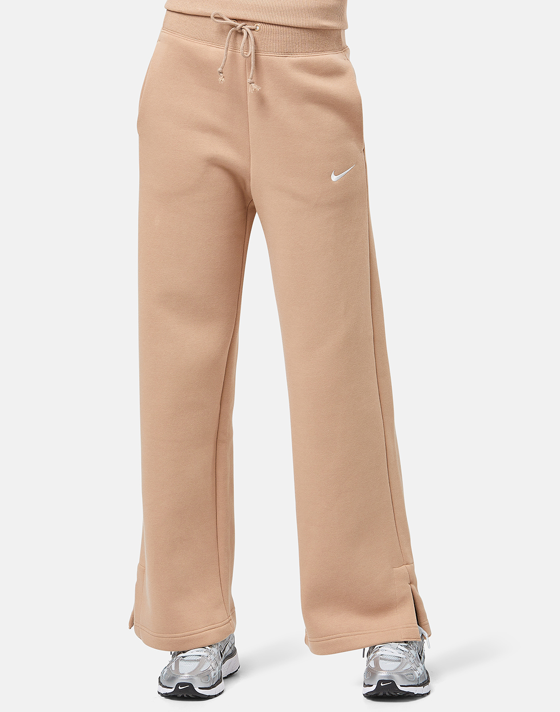 Nike WMNS Phoenix Fleece High-Waisted Wide-Leg Sweatpants Brown