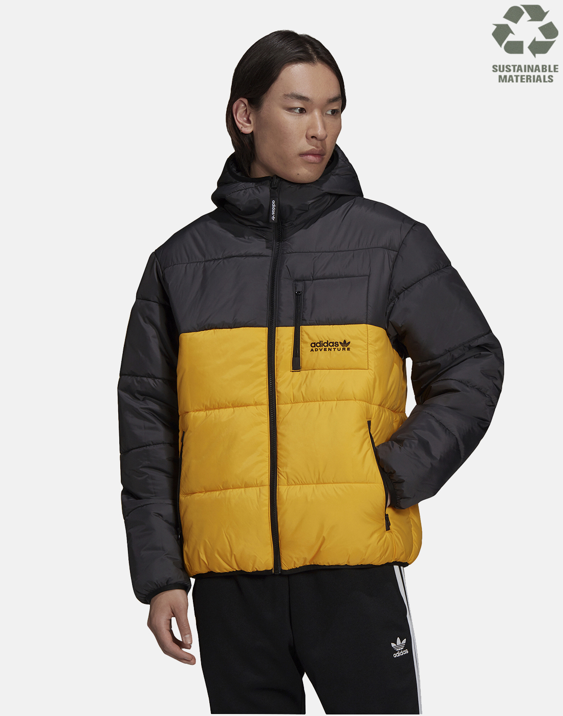 adidas Originals Mens ADV Puffer Jacket - Black | Life Style Sports UK