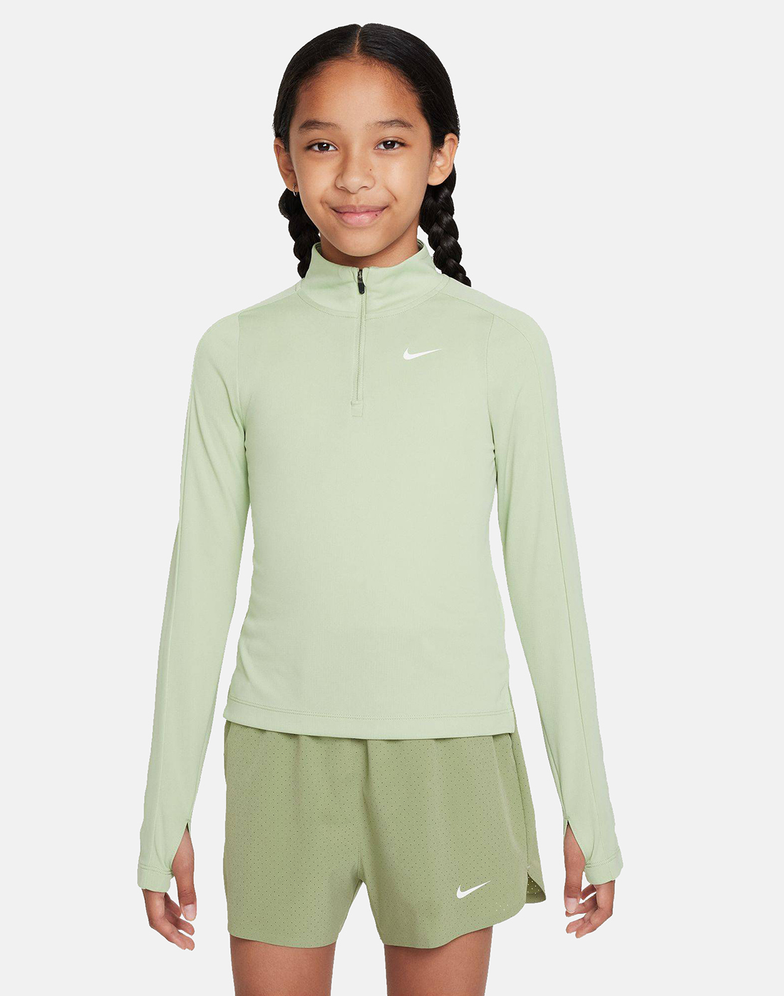 Nike Older Girls Dry-Fit Half Zip Top - Cream | Life Style Sports IE