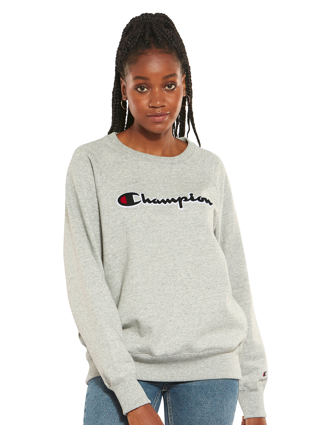 Champion Womens Crewneck Sweatshirt - Grey | Life Style Sports IE