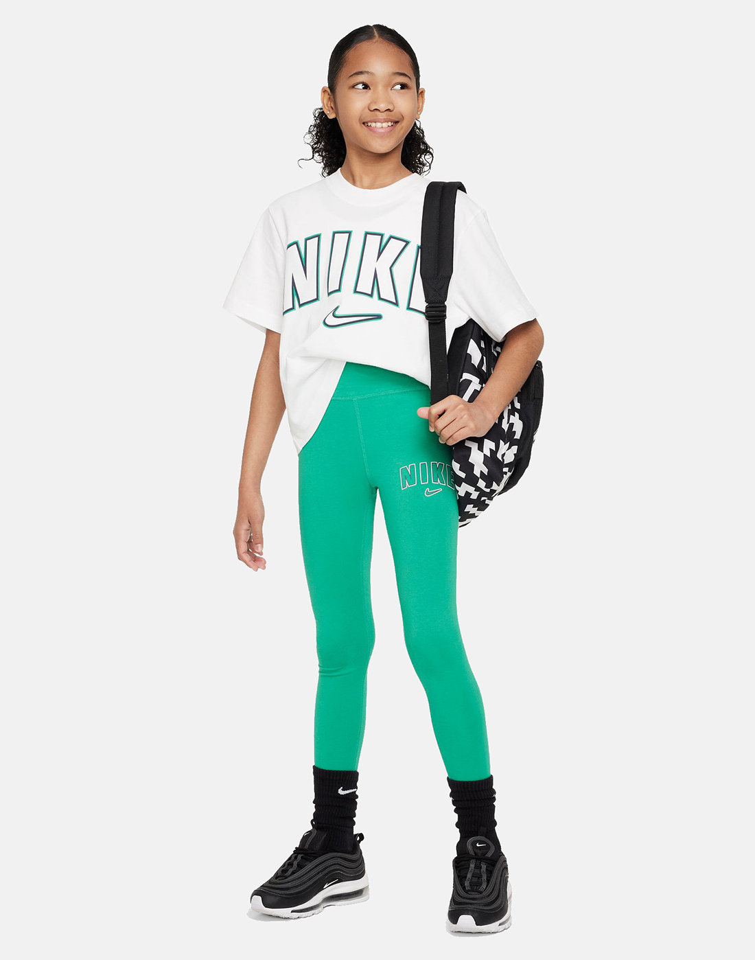 Nike Older Girls Trend Fleece Legging - Green | Life Style Sports IE