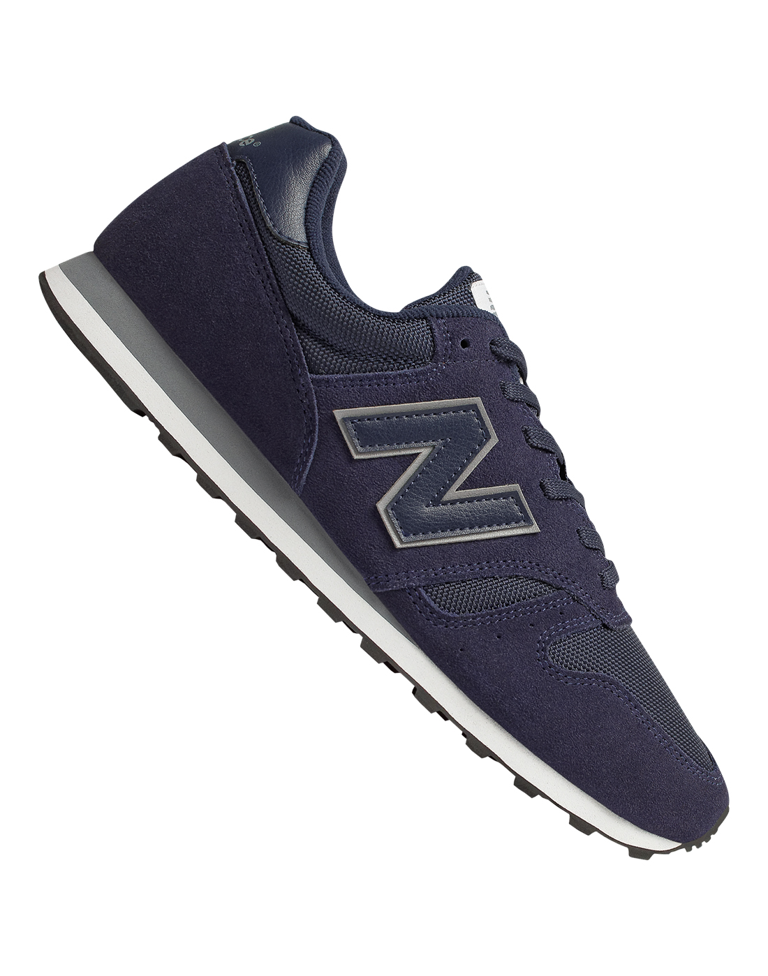 new balance black & grey 373 v1 suede trainers