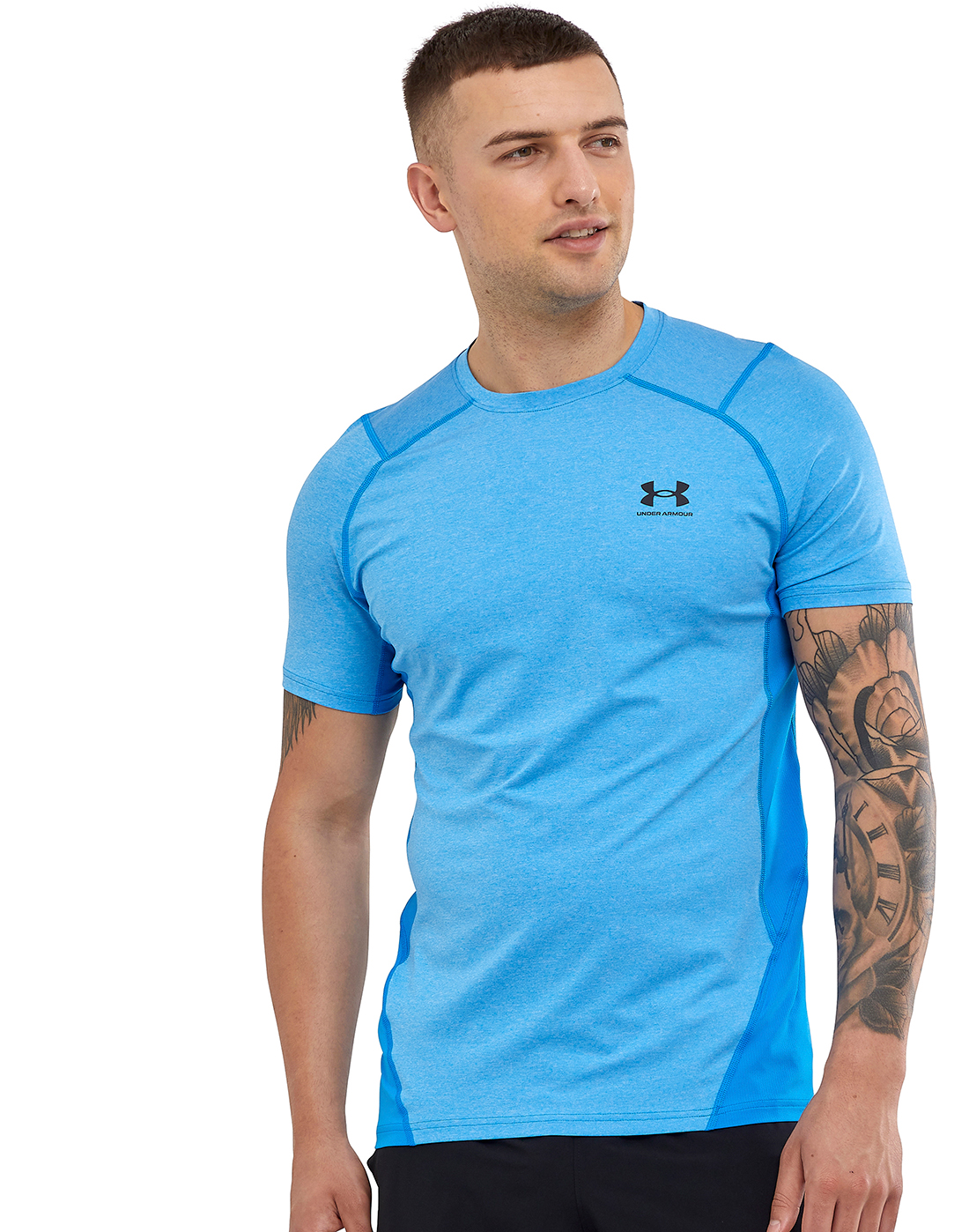 Under Armour Mens HG Armour Fitted T-Shirt - Blue | Life Style Sports IE
