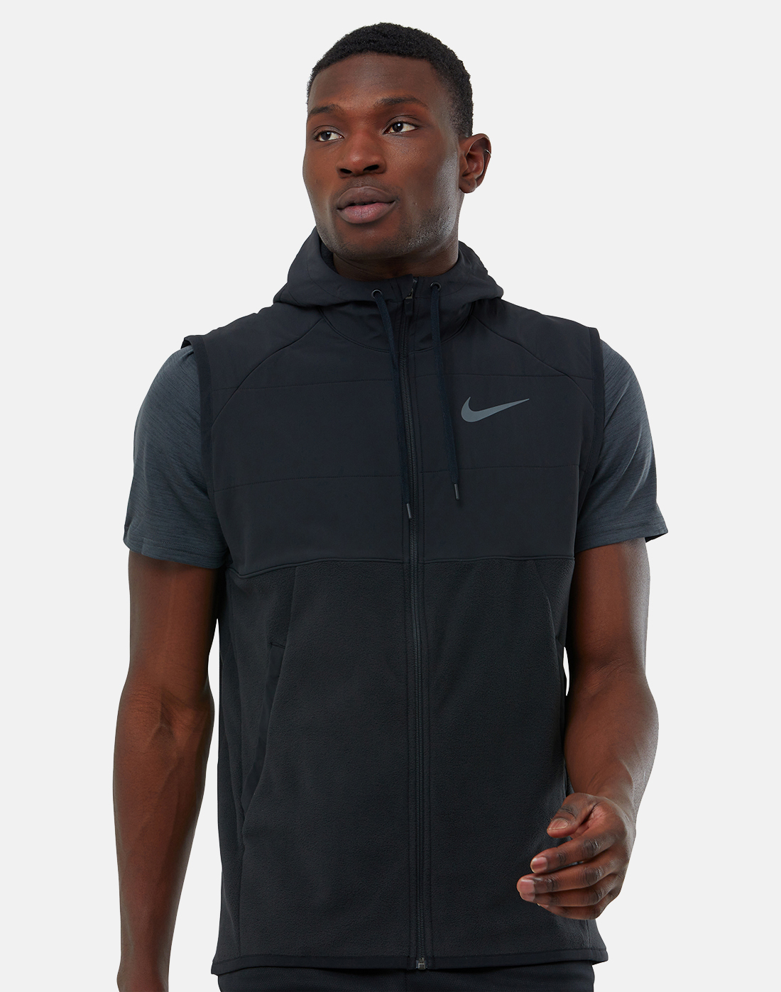 Nike Mens Winterized Full Zip Hooded Gilet - Black | Life Style Sports UK
