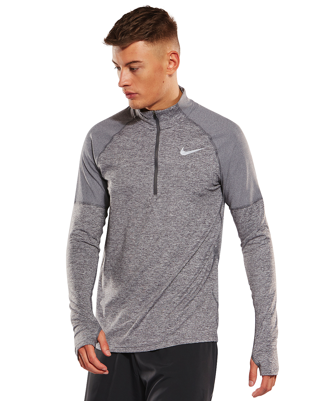 nike half zip top grey