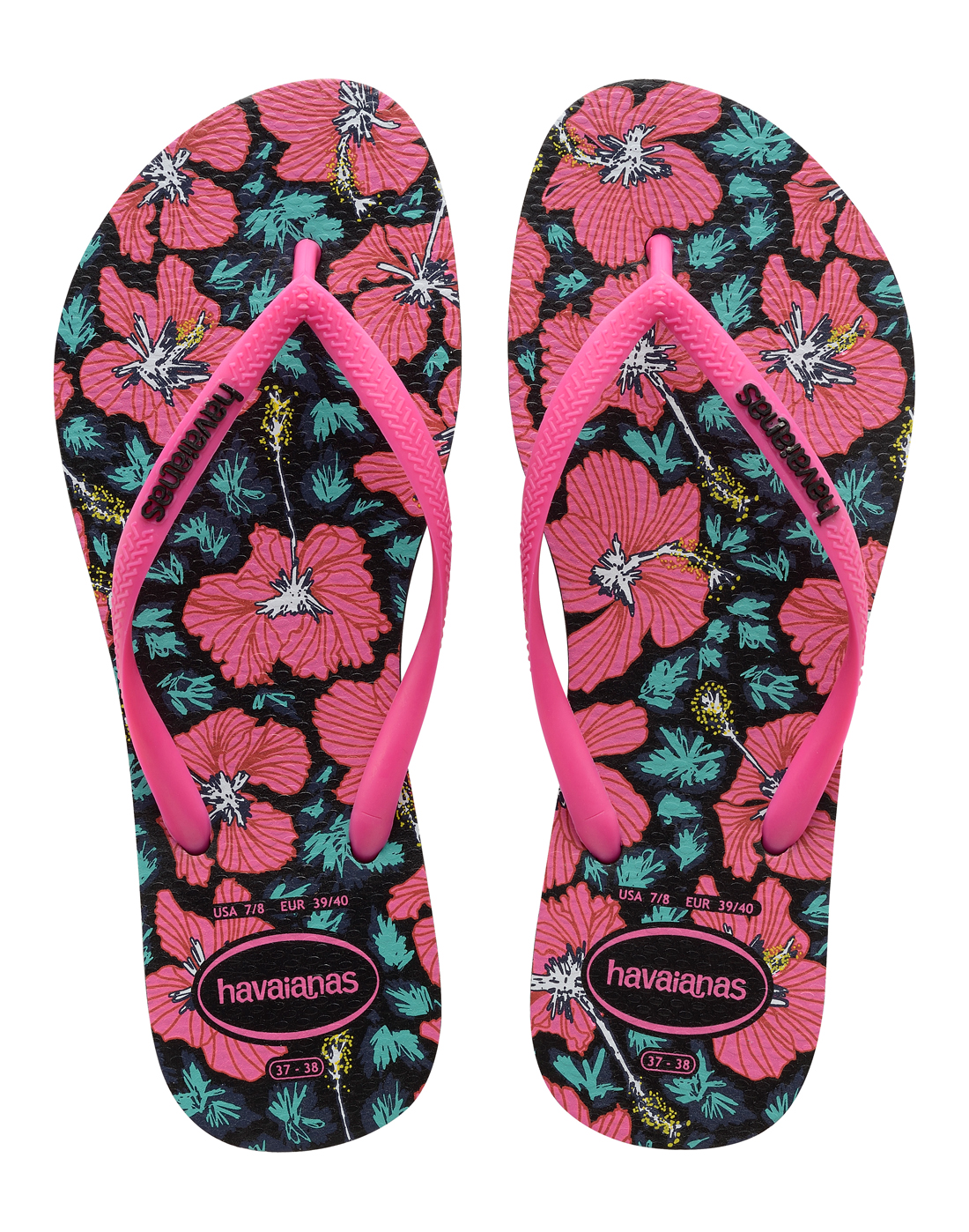 Havaianas Womens Slim Floral - Black | Life Style Sports IE