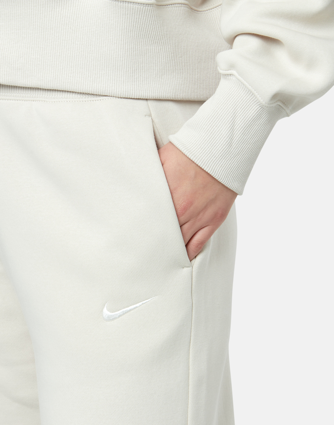 Nike Womens Phoenix Fleece Wide Leg Pants - Cream | Life Style Sports IE