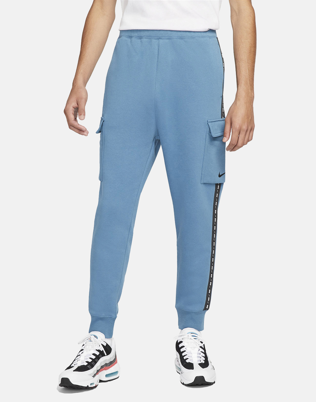 Nike Mens Repeat Taping Fleece Cargo Pants - Blue | Life Style Sports EU