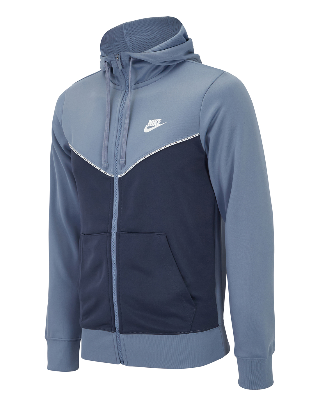 Nike Mens Repeat Taping Poly Hoodie - Blue | Life Style Sports IE