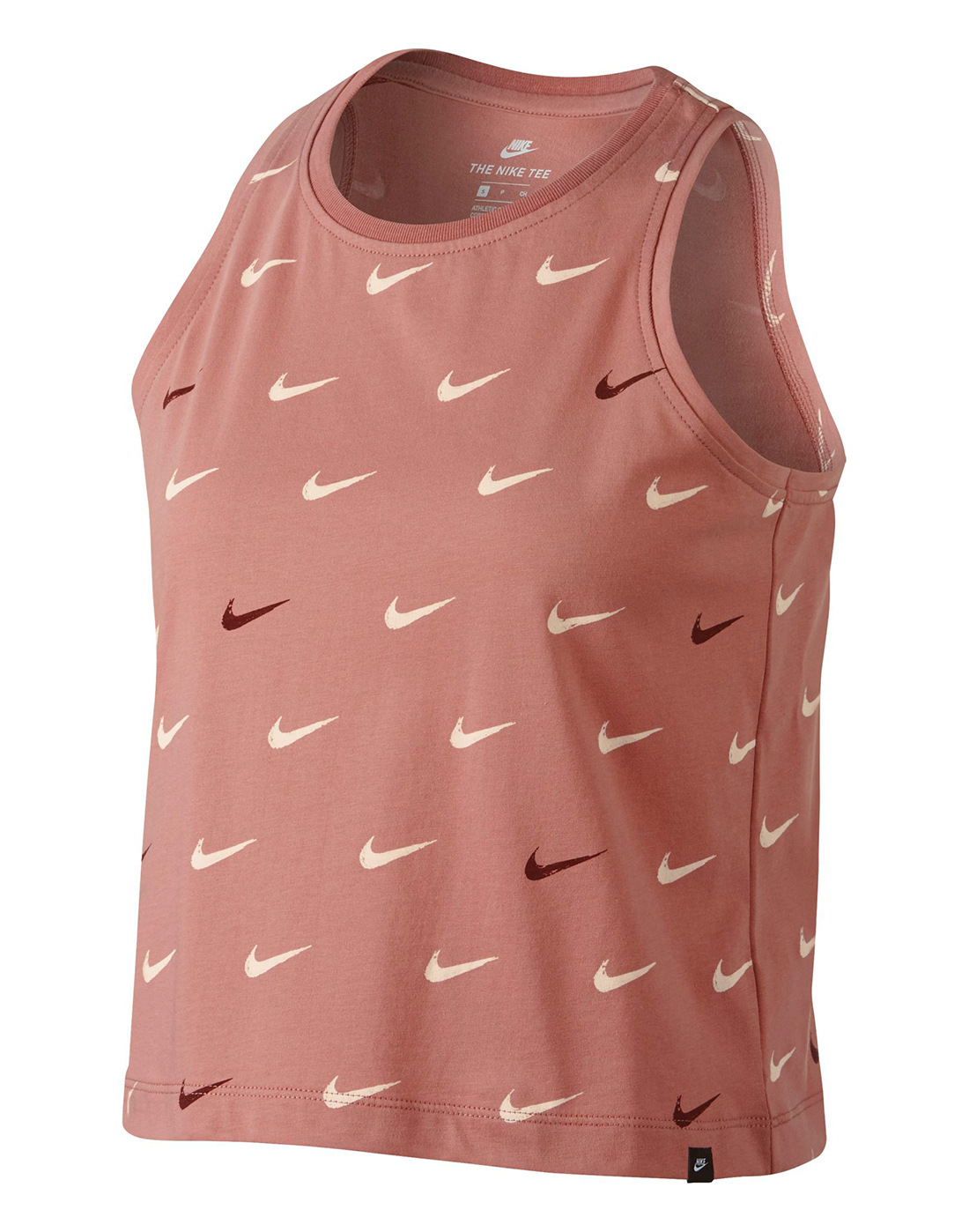 Women's Pink Nike Swoosh Crop Tank Top 