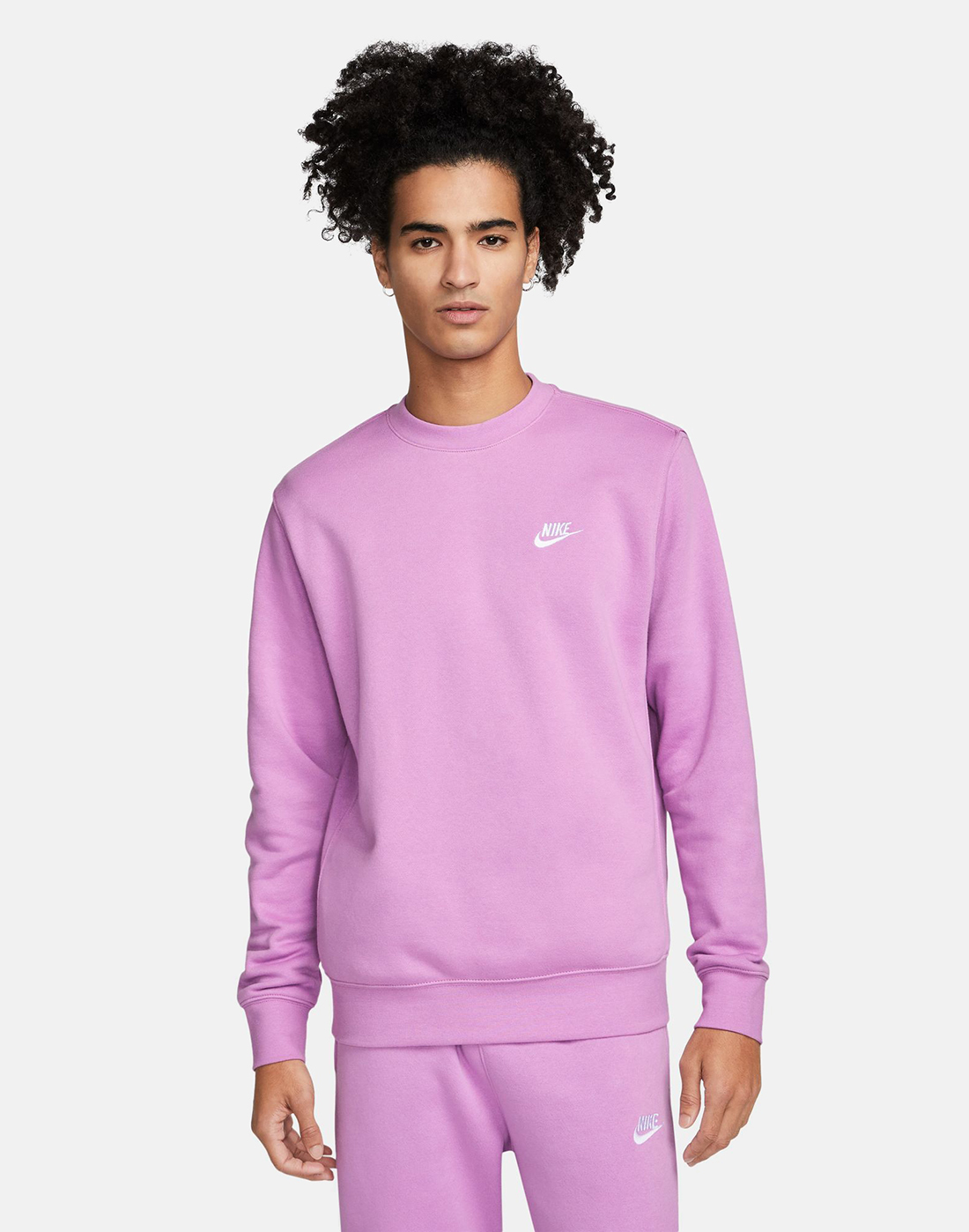 Nike Mens Club Crew Neck Sweatshirt - Purple | Life Style Sports UK