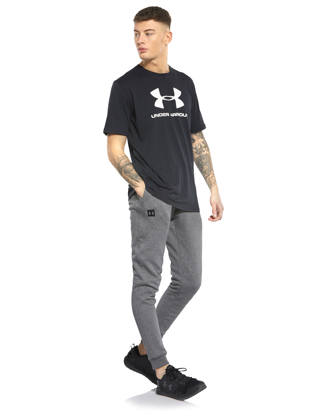 Men's Grey Under Armour Fleece Gym Sweatpants