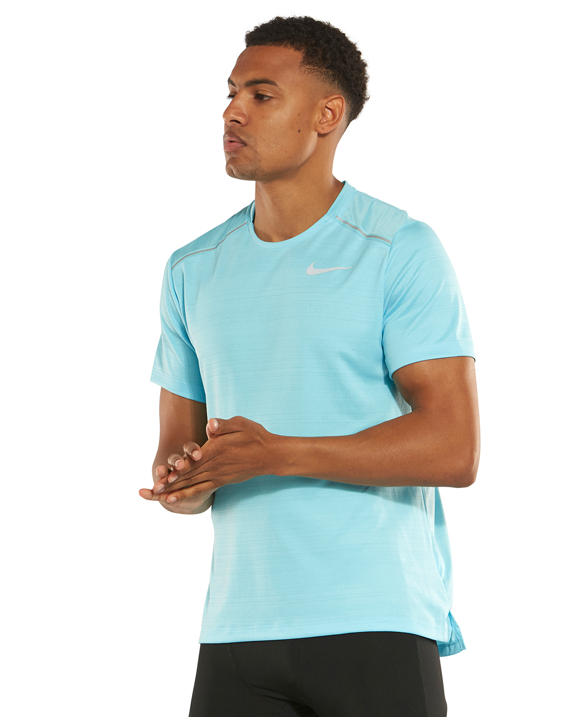 Men's Blue Nike Miler Running T-Shirt 