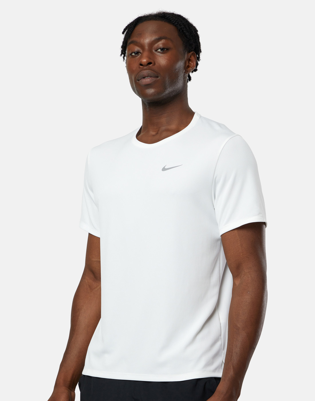 Nike Mens DriFit Miler T-Shirt - White | Life Style Sports IE