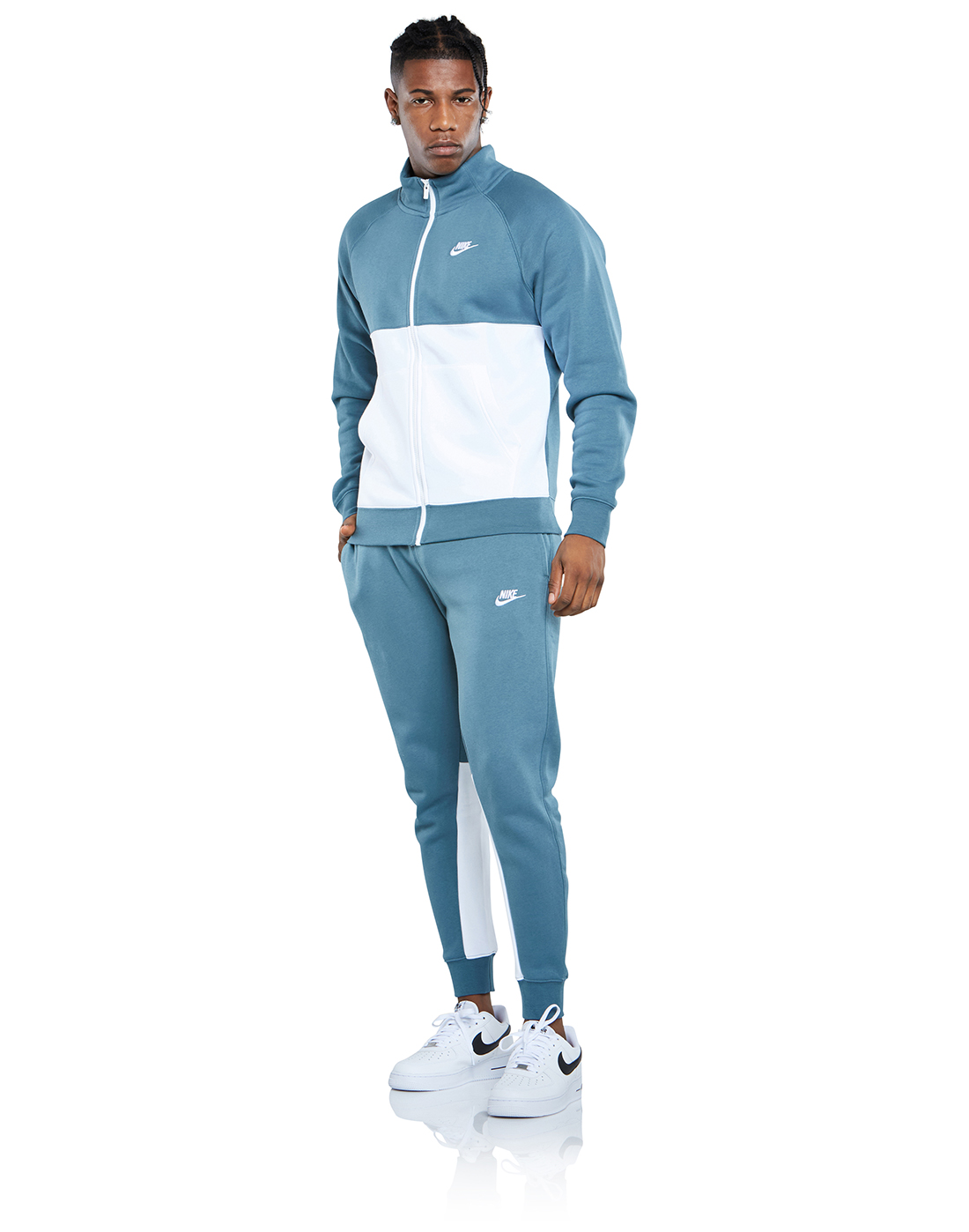Nike Mens Full Zip Fleece Tracksuit - Green | Life Style Sports EU
