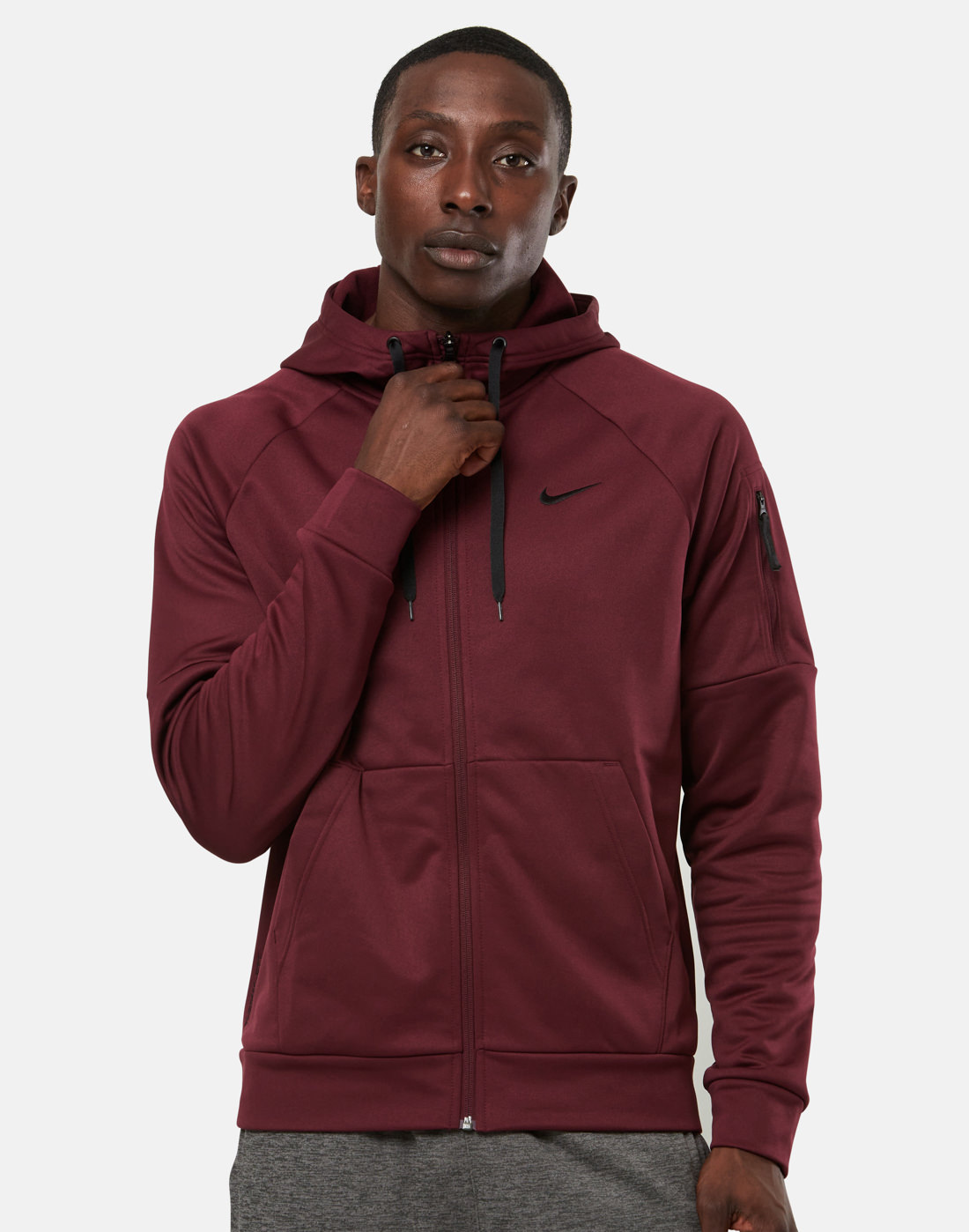 Nike Mens ThermaFit Full Zip Hoodie - Red | Life Style Sports IE