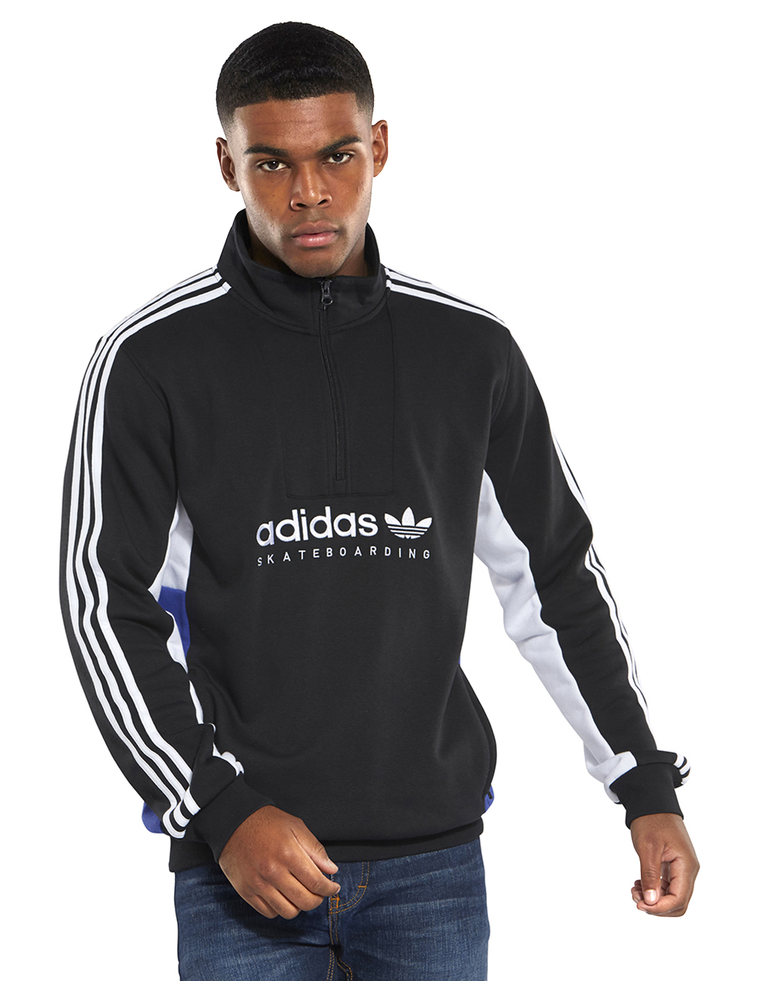 adidas skateboarding half zip fleece