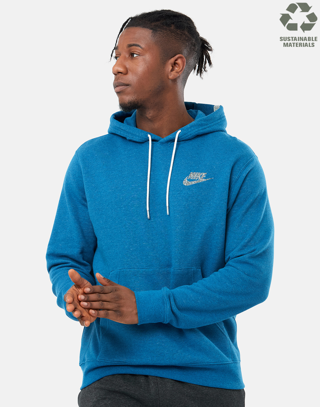 Nike Mens Revival Fleece Hoodie - Blue | Life Style Sports UK