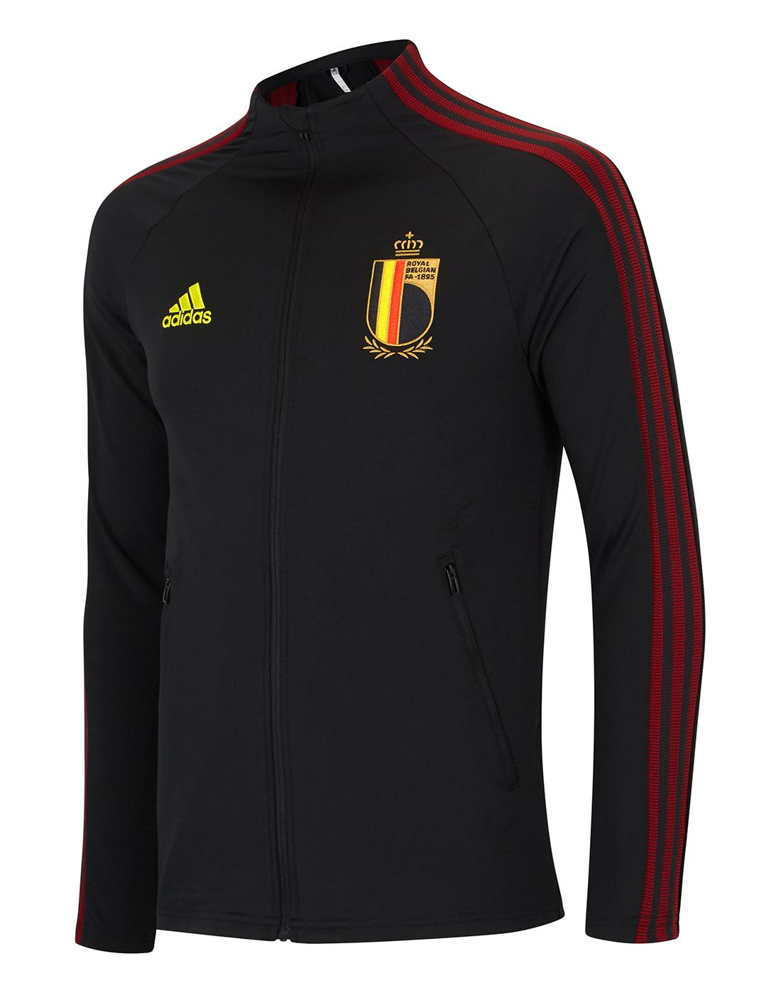 adidas Adult Belgium Euro 2020 Anthem Jacket - Black | Life Style Sports IE
