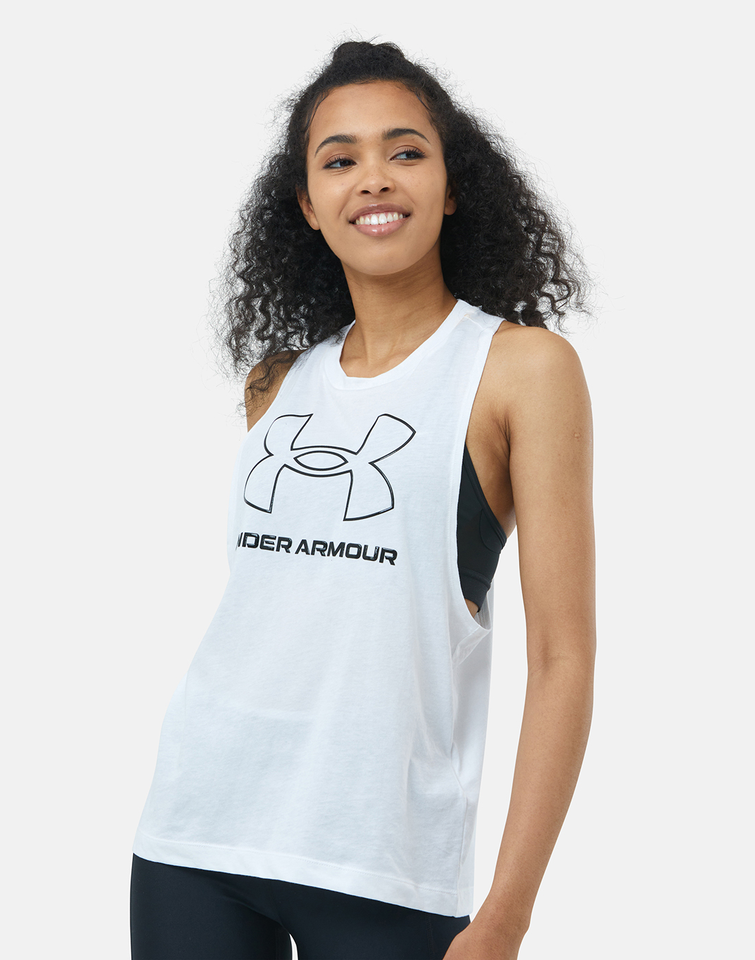 Under Armour Womens Sportstyle Logo Tank - White | Life Style Sports IE