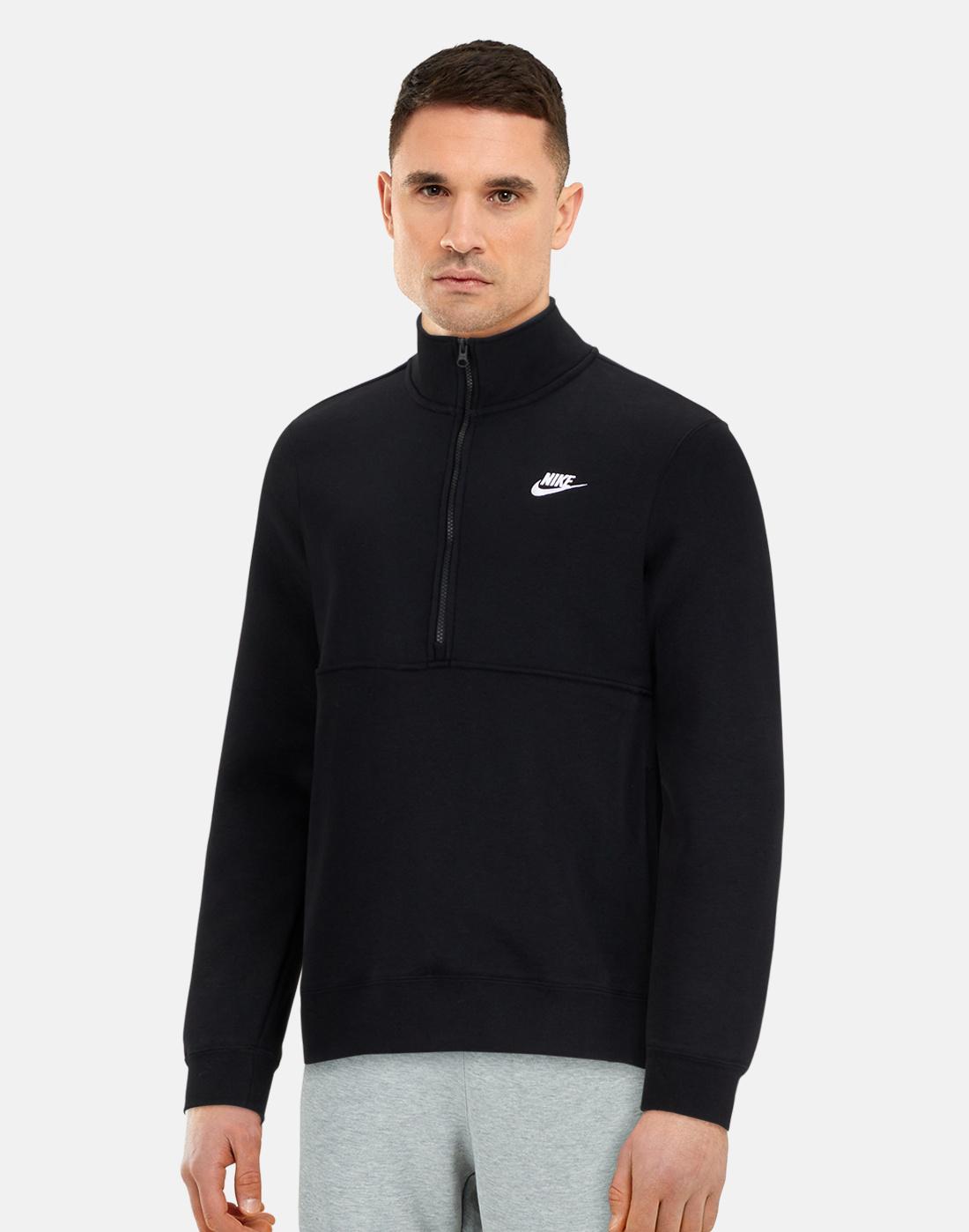 Nike Mens Club Fleece Half Zip Top - Black | Life Style Sports IE