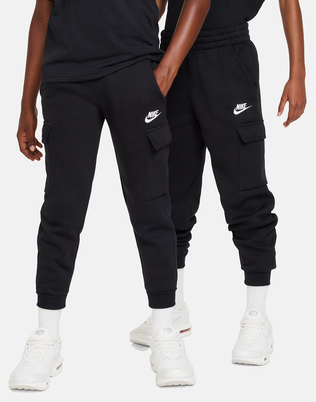 NIKE Sportswear Essentials Club Fleece Womens Cargo Sweatpants - BLACK