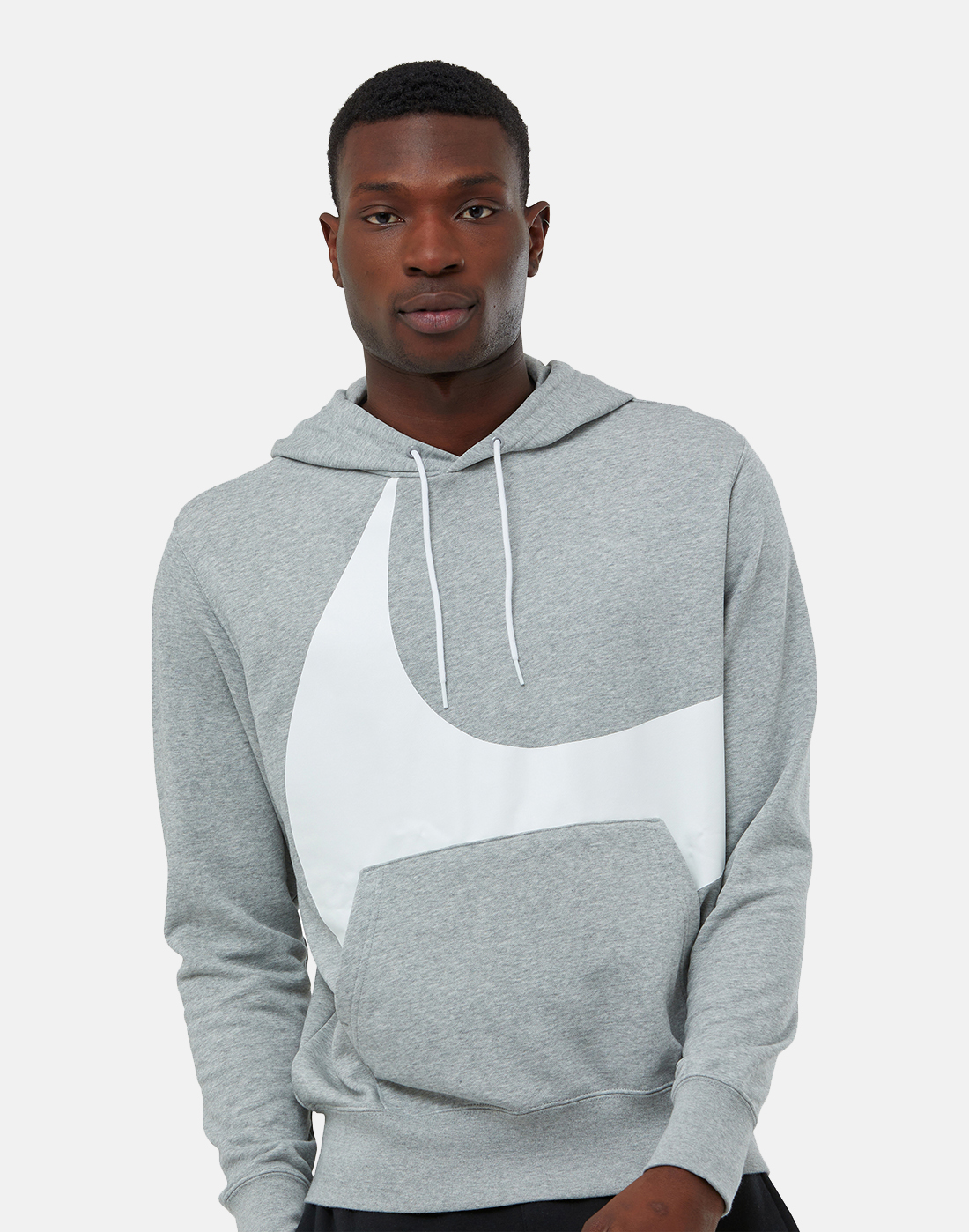 Nike Mens Swoosh Fleece Hoodie - Grey