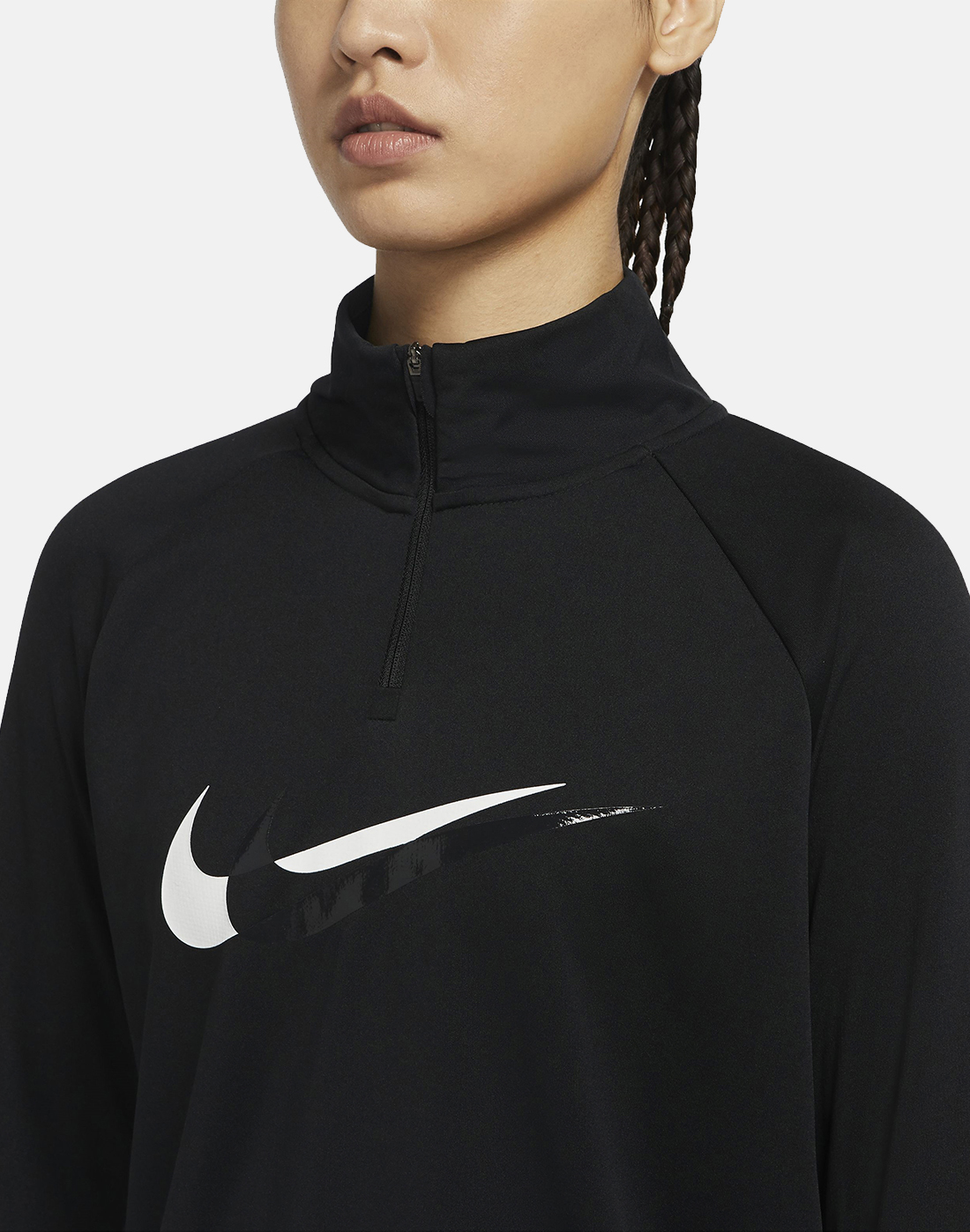 Nike Womens Swoosh Dri Fit Half Zip Midlayer Top - Black | Life Style ...