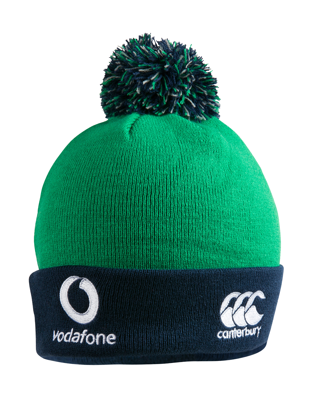 Navy BOBBLE BEANIE Toque Hat Pompom Official IRELAND Canterbury RUGBY Green 