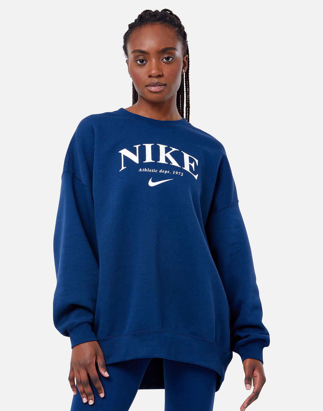 Nike WOMENS ESSENTIAL OVERSIZED FLEECE SWEATSHIRT - Navy | Life Style ...