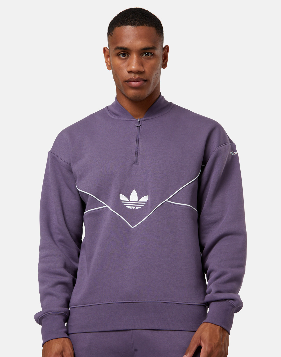 adidas Originals Mens Half Zip Crew Neck Sweatshirt - Life Style IE