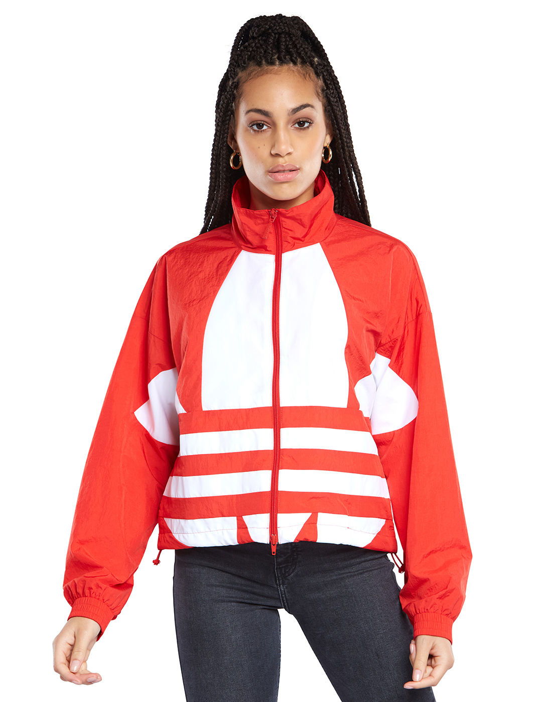 adidas Originals Womens Trefoil Logo Track Top - Red | Life Style Sports EU