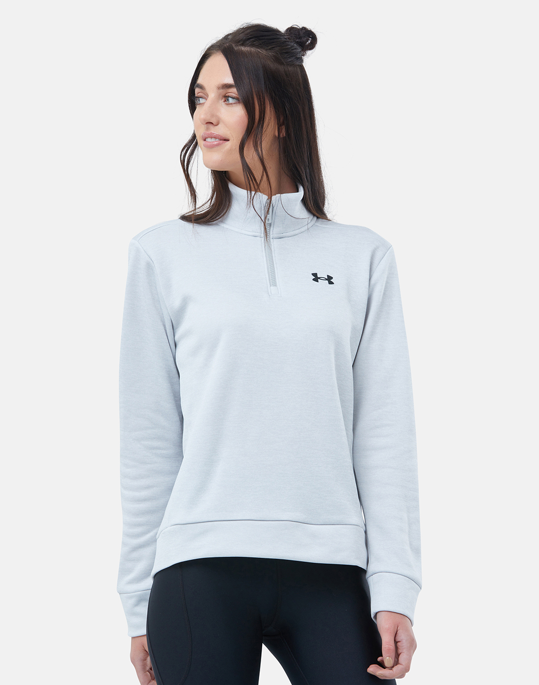 Under Armour Womens Fleece Quarter Zip Top - Grey | Life Style Sports IE
