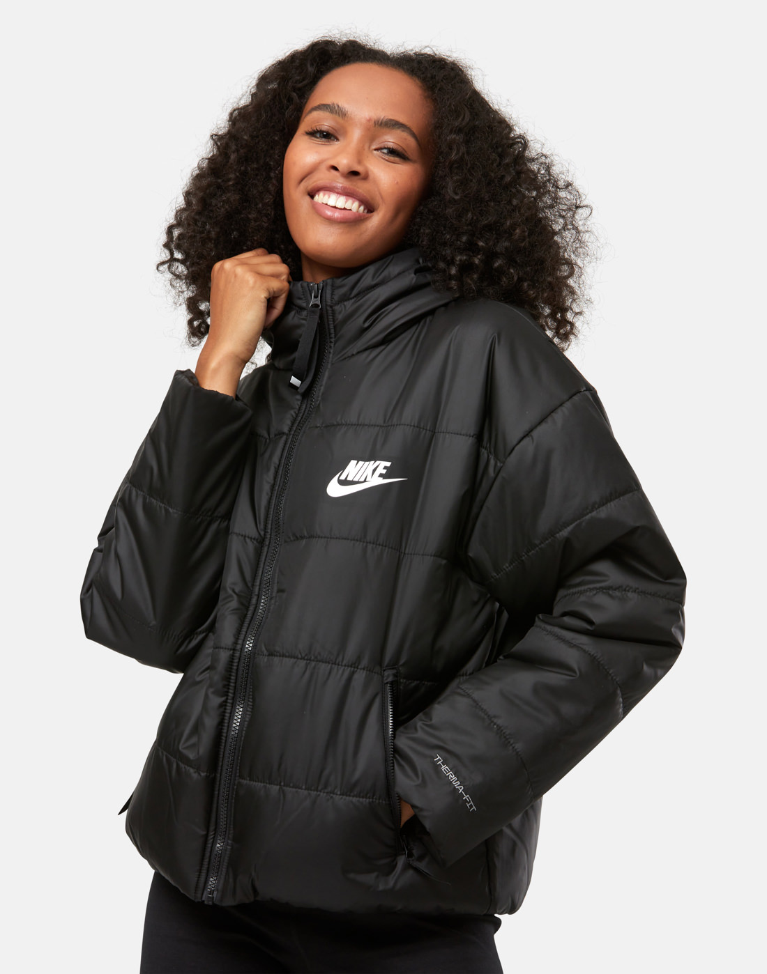 Nike Womens Repel Hooded Puffer Jacket - Black | Life Style Sports IE