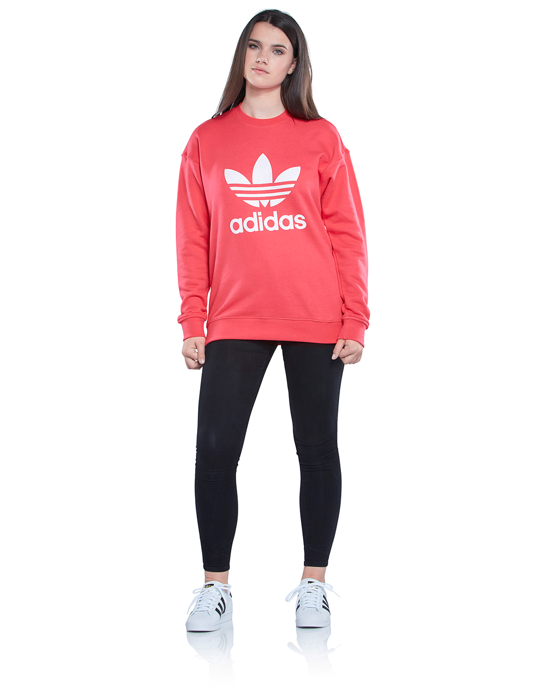 adidas Originals Womens Trefoil Crew Sweatshirt - Pink | Life Style ...