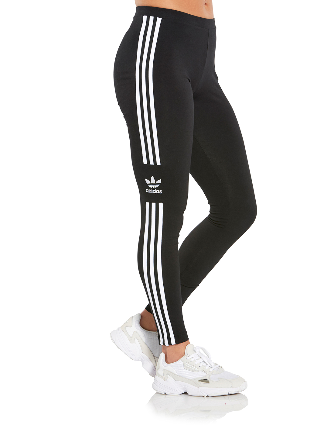 adidas trefoil leggings black and white