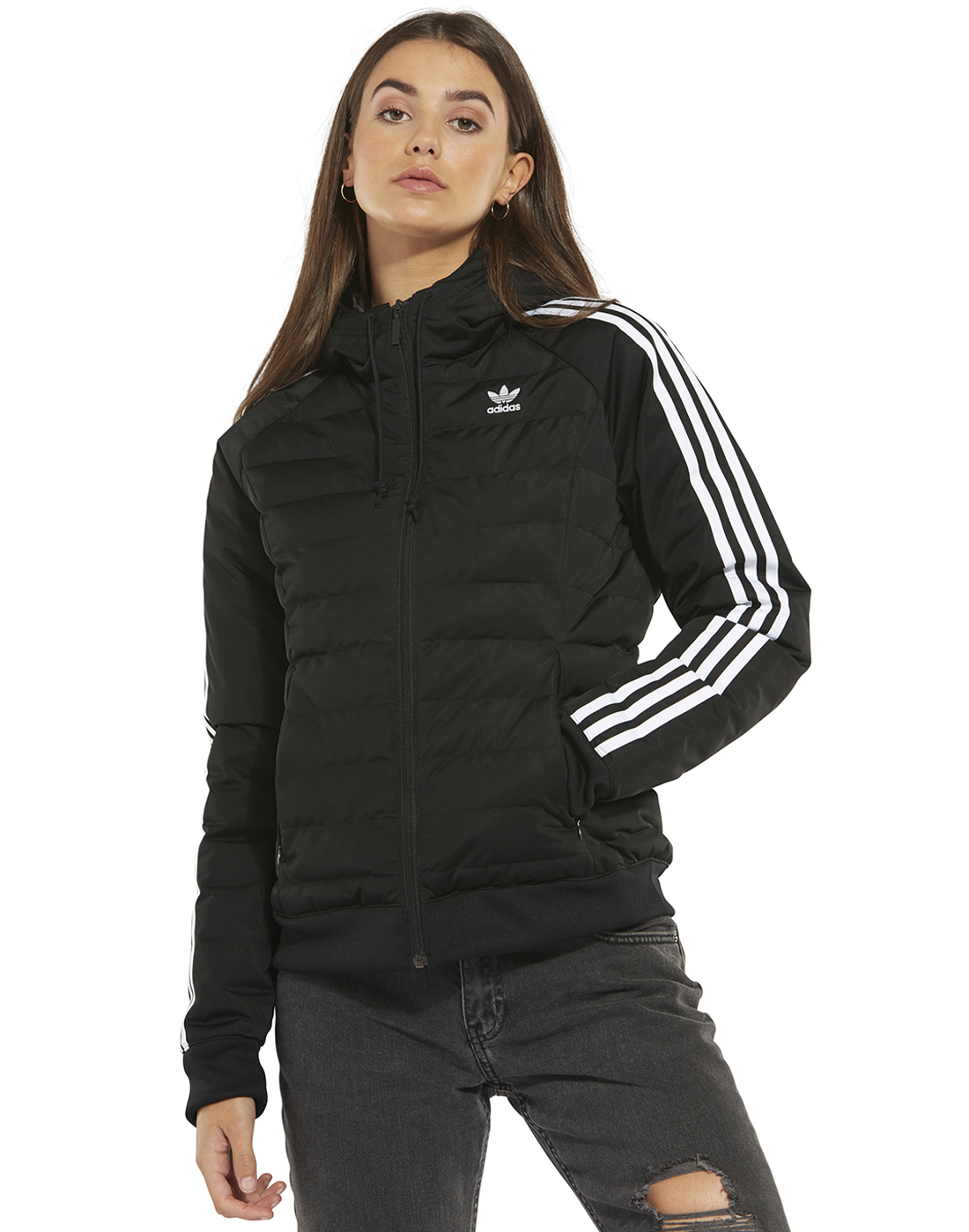 adidas black puffer jacket women's