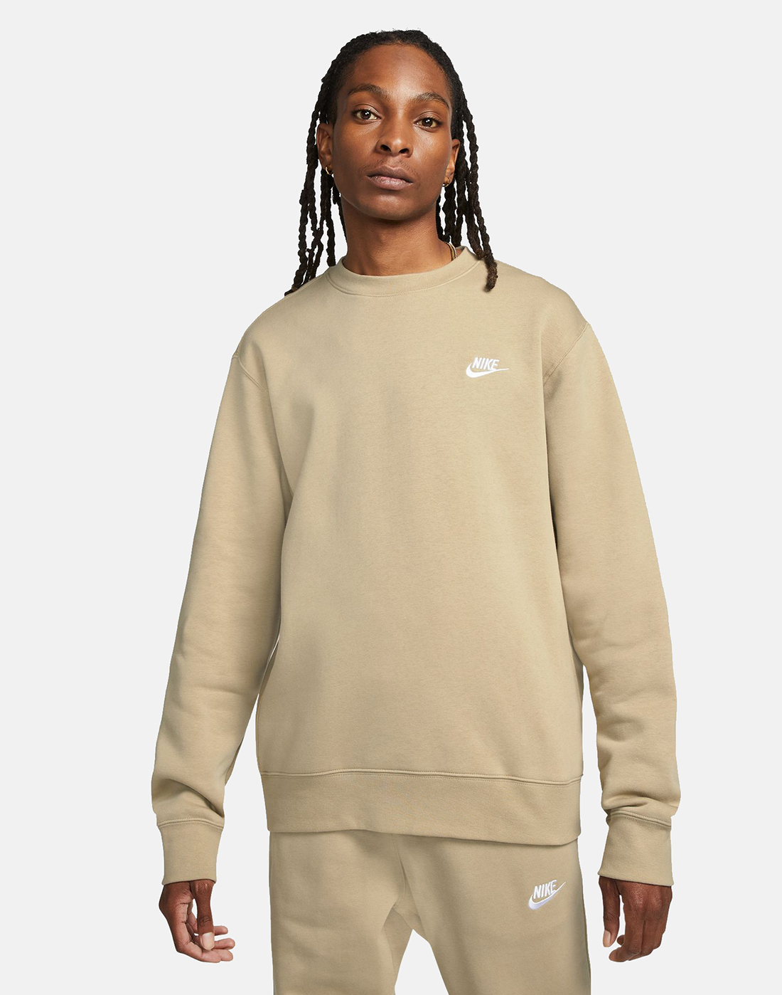 Nike Mens Club Crew Neck Sweatshirt - Cream | Life Style Sports IE