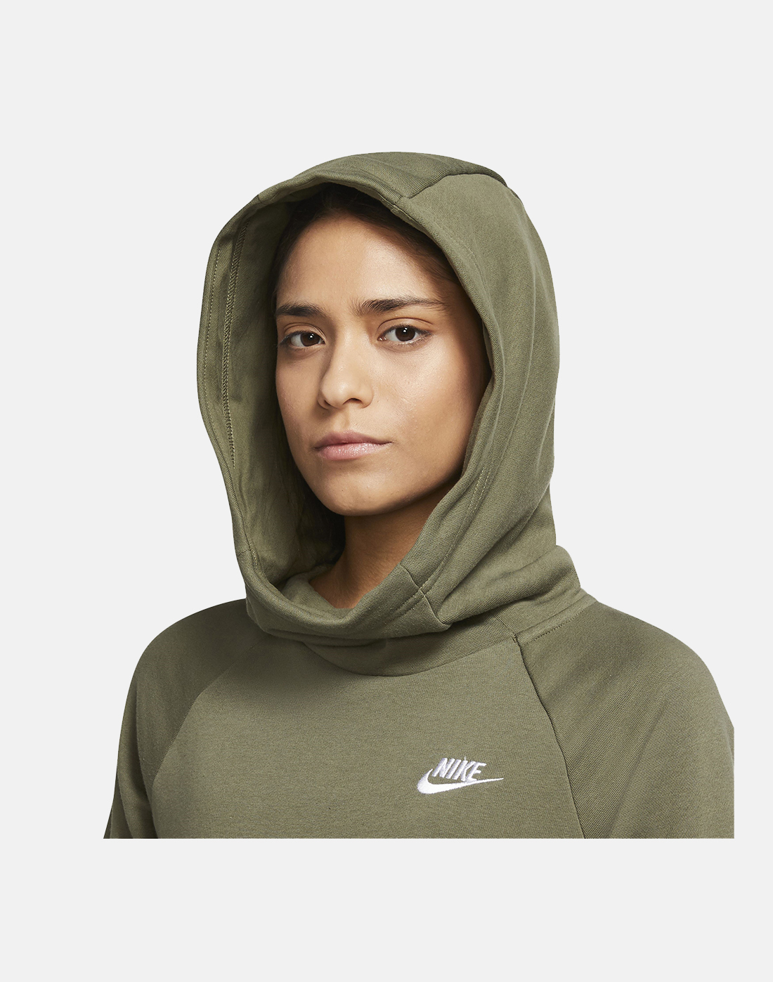 Nike Womens Essential Fleece Hoodie - Green | Life Style Sports UK