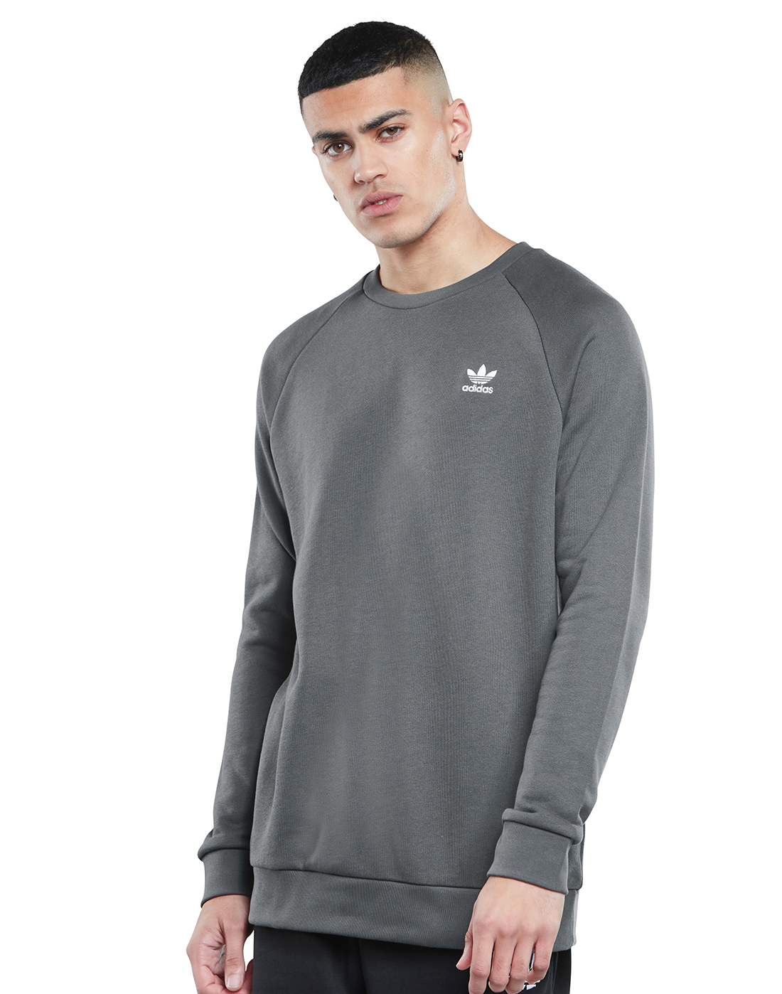 adidas Originals Mens Essentials Crew Neck Sweatshirt - Grey | Life ...