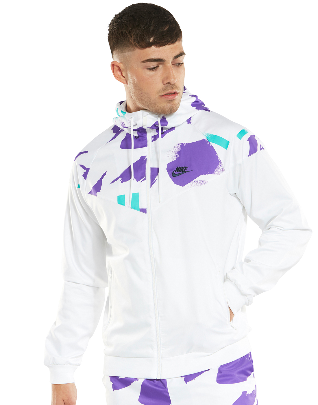 white nike windbreaker jacket