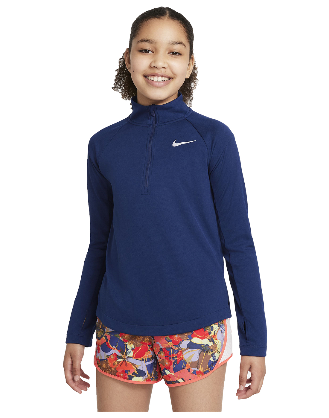 Nike Older Girls Run Half Zip Top - Blue | Life Style Sports UK
