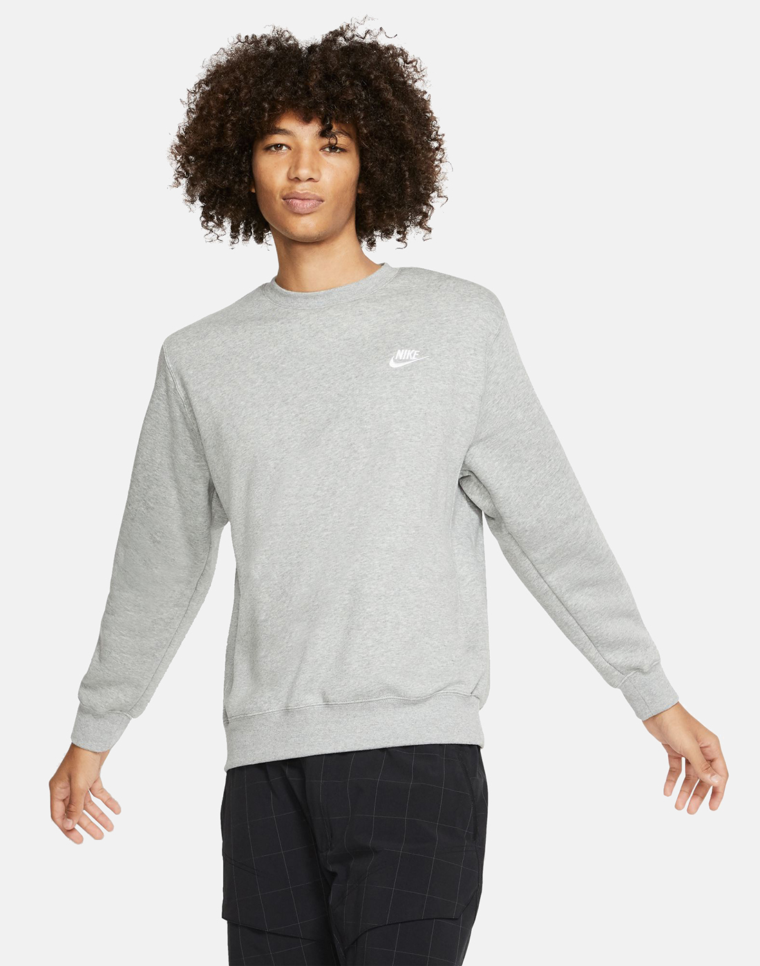 Nike Mens Club Crew Neck Sweatshirt - Grey | Life Style Sports UK