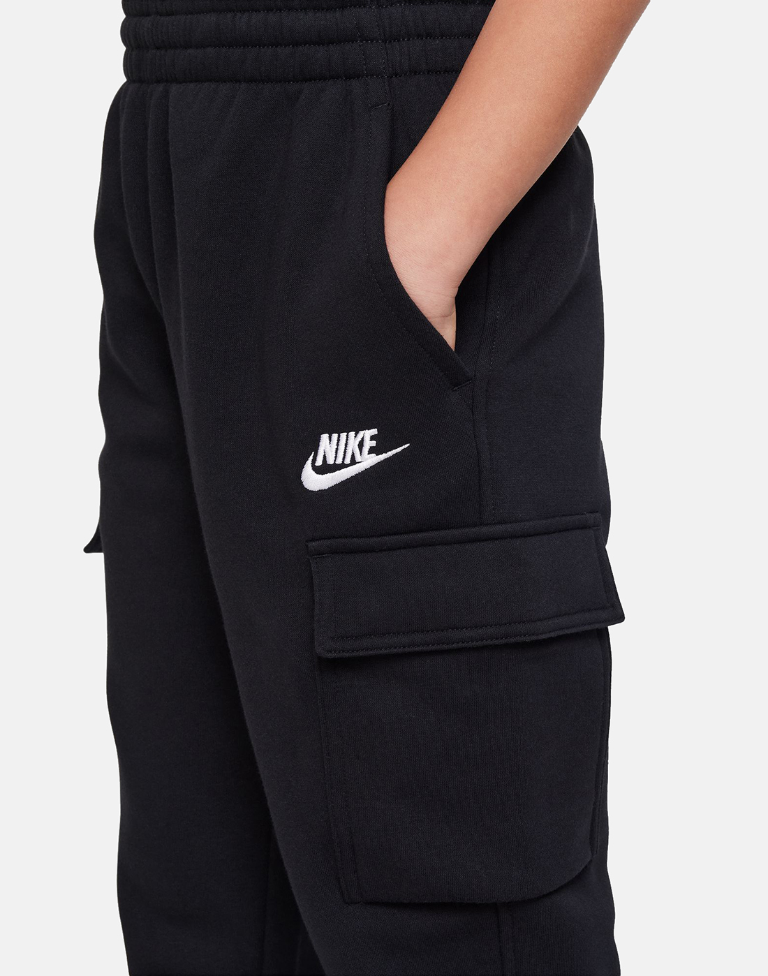 Nike Older Boys Club Fleece Cargo Pants - Black | Life Style Sports IE