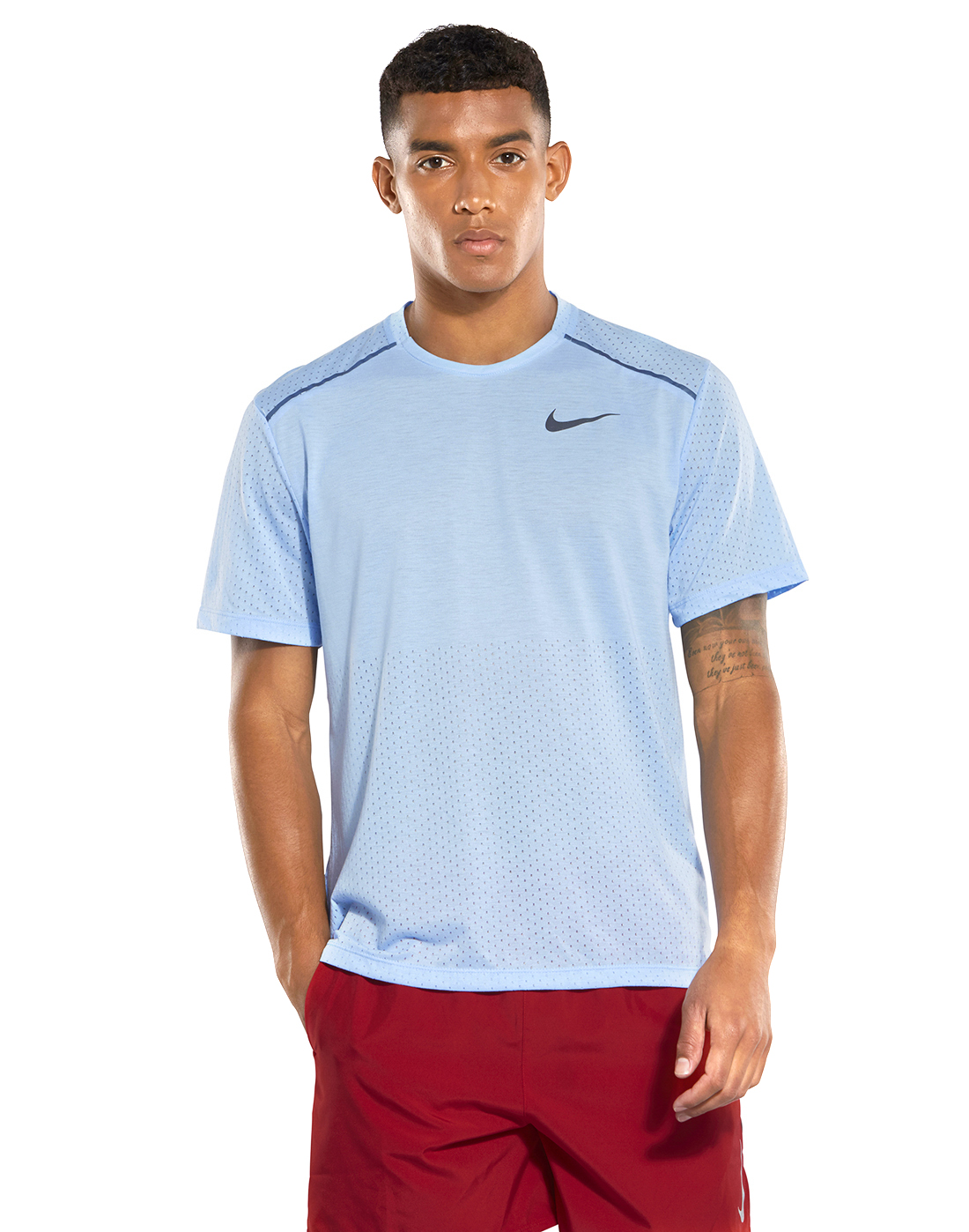 Men's Light Blue Nike Running T-Shirt | Life Style Sports
